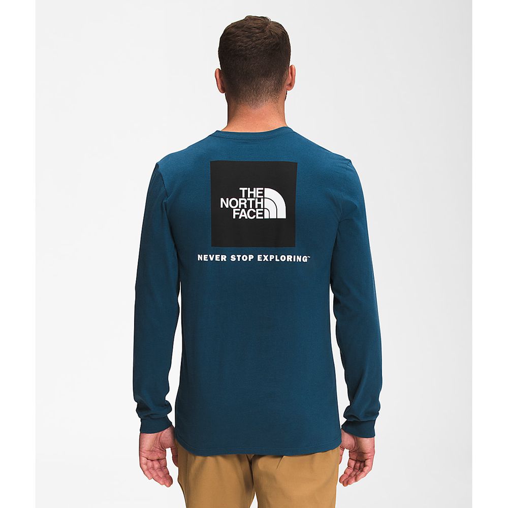 The North Face Long Sleeve Mens Australia - The North Face Long Sleeve Box Nse Blue / Black Never St